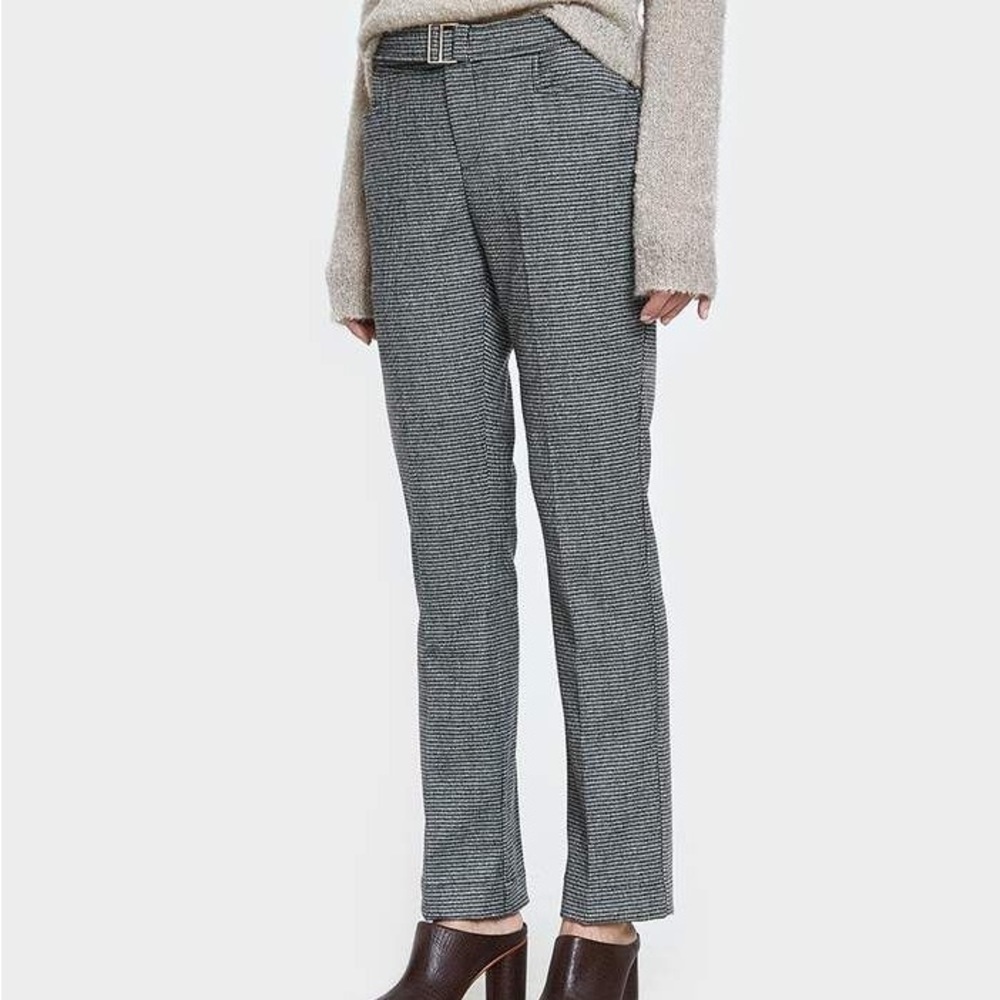 Simon Miller Hazen Houndstooth Wool-Blend Straight Leg Pants